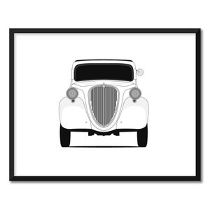 Fiat Topolino (1936-1955) Inspired Car Poster Print Wall Art Decor CX1 (Unframed)