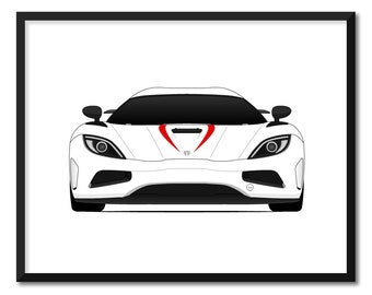 Koenigsegg Agera (2011-2018) Inspiriert Auto Poster Druck Wand Kunst Dekor R CCX Regera CX1 (Ungerahmt)