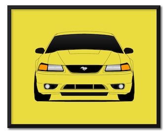 Ford Mustang SVT Cobra (1999-2002) Car Poster Print Wall Art Decor CX1 (Unframed)