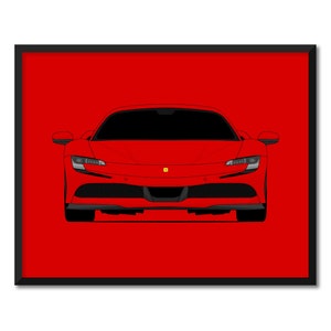 Ferrari SF90 (2019-Present) Inspired Poster Print Wall Art Decor CX1 (Unframed)