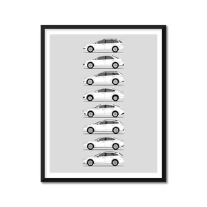 Mazda 6 Inspired Car Poster (Side Profile) Print Wall Art Decor of Mazda 6 Mazdaspeed GG1 GH1 GJ1 Generations History Evolution BX1