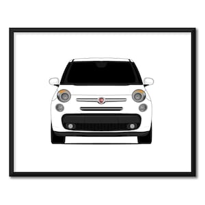 Fiat 500L (2012-2017) Inspired Car Poster Print Wall Art Decor CX1 (Unframed)
