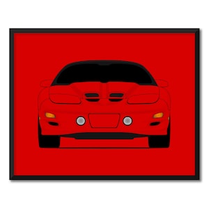 Pontiac Firebird Trans Am WS6 (1998-2002) Inspired Car Poster Print Wall Art Decor CX1 (Unframed)