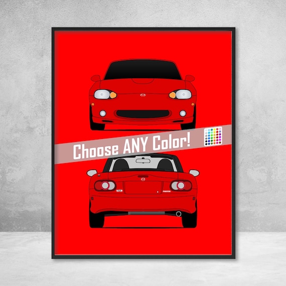 Mazda Miata Jdm >> Mazda Miata Mx 5 Nb Roadster Jdm Front And Rear View Poster Print Wall Art Decor D1 Mazda Miata Jdm >> Mazda Miata Mx 5 Nb Roadster Jdm Front And Rear View Poster Print Wall Art Decor D1