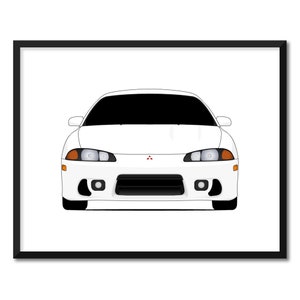 Mitsubishi Eclipse DSM (1997-1999) 2nd Generation Facelift Inspired Car Poster Print Wall Art Decor Rs Gs Spyder GS-T GSx CX1 (Unframed)