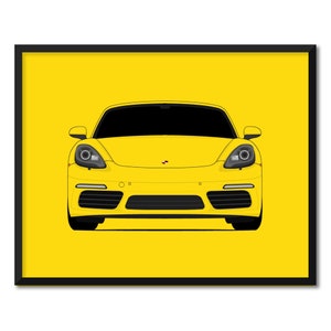 Porsche Boxster 718 (2017-2020) Inspired Car Poster Print Wall Art Decor CX1 (Unframed)