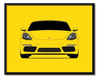 Porsche Boxster 718 (2017-2020) Inspiriert Auto Poster Druck Wand Kunst Dekor CX1 (Ungerahmt)