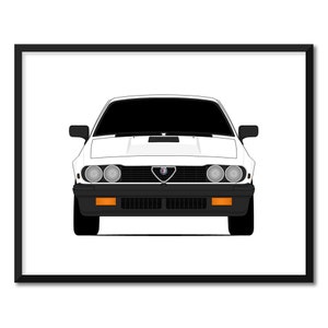 Alfa Romeo GTV6 (1981-1989) Inspired Car Poster Print Wall Art Decor Alfetta Tipo Type 116 CX1 (Unframed)