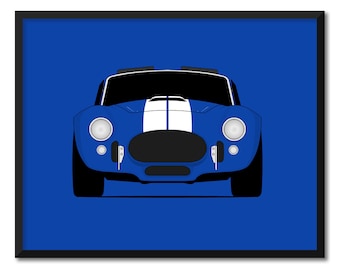 Shelby 427 Cobra Roadster (1965-1967) auto poster print kunst aan de muur decor AC Cobra CSX Cobra Caroll Shelby S1 CX2 (ingelijst)