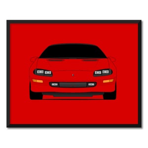 Chevy Camaro (1993-1997) 4th Generation Inspired Car Poster Print Wall Art Decor CX1 (Unframed)