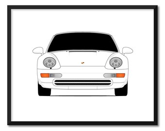 Porsche 911 Carrera RS (1995-1996) 993 affiche d'art déco murale CX1 (sans cadre)