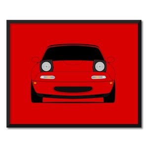Mazda Miata MX-5 NA (1989-1997) Headlights Up Inspired Car Poster Print Wall Art Decor Roadster JDM CX1 (Unframed)
