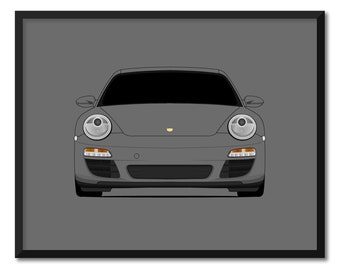 Porsche 911 997. 2 Carrera (2009-2011) Car Poster Print Wall Art Decor CX1 (Unframed)