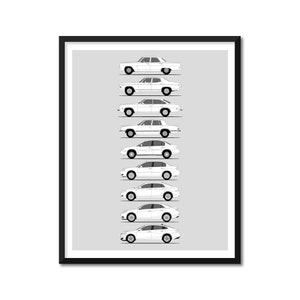 Chevy Malibu Inspired Car Poster (Side Profile) Print of the Chevy Chevelle Malibu SS Generations History Evolution BX1 (Unframed)