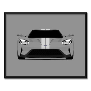 Ford GT (GT40) (2016-2022) 2nd Generation Inspired Car Poster Print Wall Art Ford GT40 2018 Ford gt 2017 Ford gt 2016 Ford gt CX2 (Unframed)