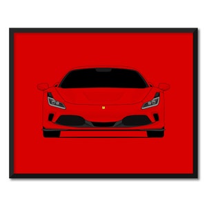 Ferrari F8 Tributo (2019-Present) Inspired Poster Print Wall Art Decor CX1 (Unframed)