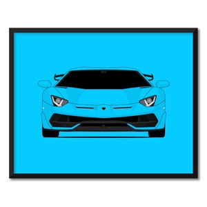 Lamborghini Aventador SVJ (2018-2021) Inspired Poster Print Wall Art Decor CX1 (Unframed)
