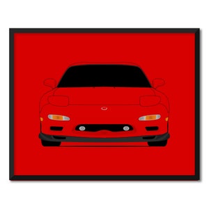 Mazda RX-7 FD (1991-1993) Inspired Car Poster Print Wall Art Decor RX7 CX1 (Unframed)