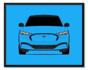 Ford Mustang Mach E 2021-present Inspired Car Poster Print Wall Art ...
