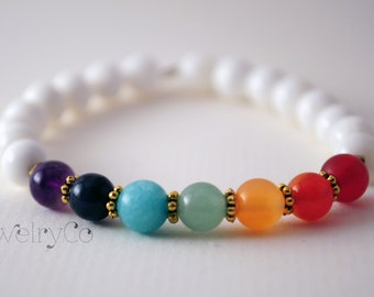 本物のカスタムチャクラレインボーシーケンスジェムストーン