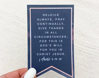 Sticker - Pray Continually - I Thess 5:16-18 | Waterproof Matte, Glossy, or Clear | Scripture sticker, hydroflask sticker, Christian sticker