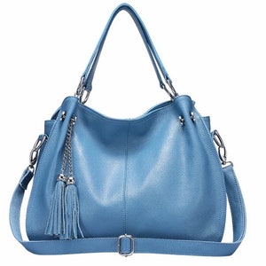Bolso de mano para mujer. Cuero genuino de lujo para damas. Bolso de cuero de primera calidad.