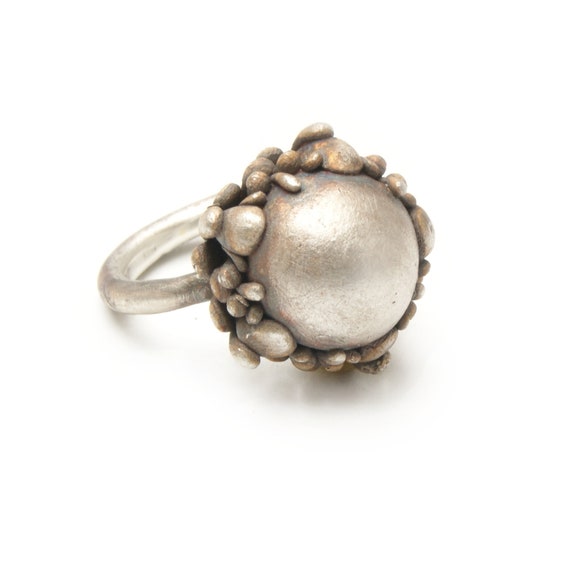 Silver Flower Ring | Handmade Botanical Jewelry | Large Bloom