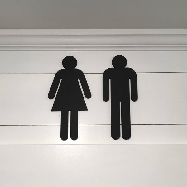 Man woman, male female, unisex, bathroom decor, bathroom signs, restroom sign, unique decor, home decor