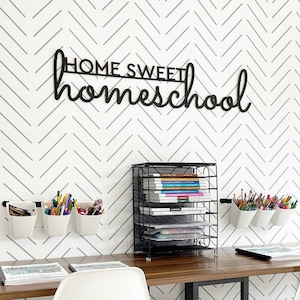 Home sweet homeschool, homeschool room decor, homeschool decor, homeschool classroom decor, homestead decorations