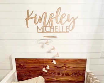 Custom Name Sign, Nursery Name Sign, Custom Nursery Name, First and Middle Name, Custom Wood Name Sign, Custom Wood Nursery Name Sign