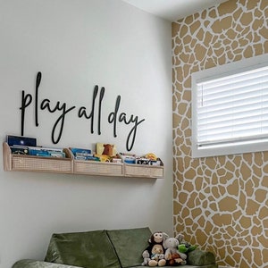 Play all day wood words, playroom signs, playroom decor, wood word cut out, laser cut, wedding decor, wedding words, weddings image 5