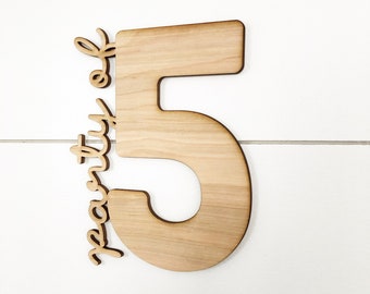 Custom Laser Cut Birch Wood Family Sign: Party Of
