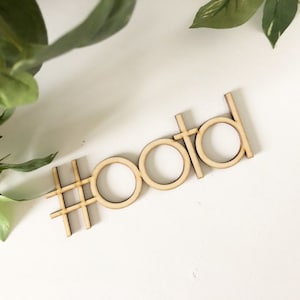 ootd, wood words, wood word cut out, laser cut, outfit of the day, hashtag outfit of the day, wooden wall art