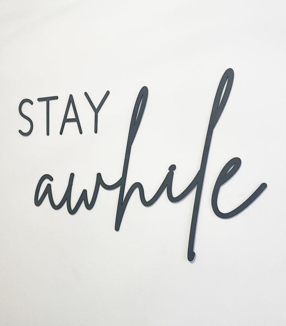 Stay Awhile Wood Words Wood Word Cut Out Laser Cut Etsy