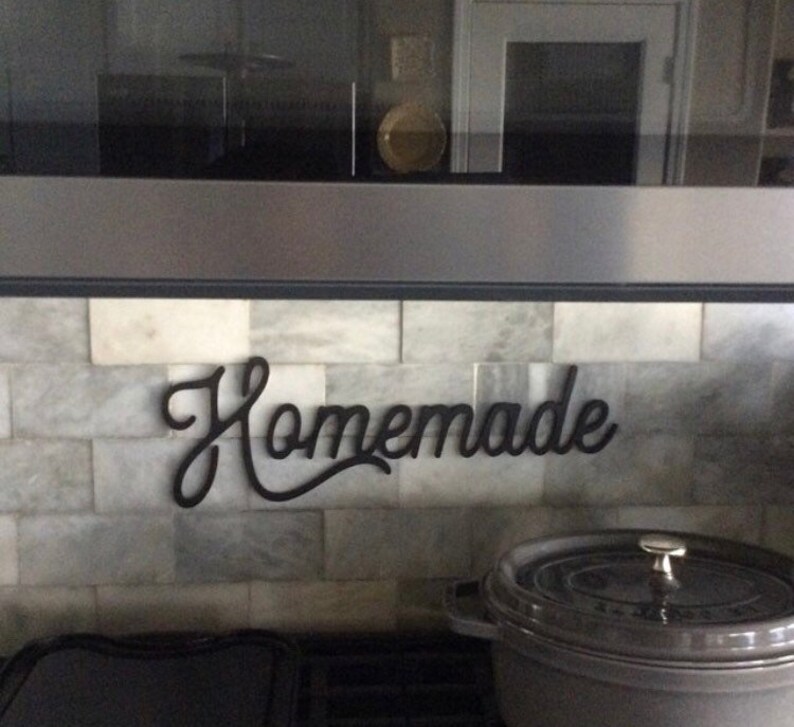 Homemade wood cut out, wood words, kitchen decor, home decor, kitchen art, wooden wall art. unique home decor, unique decor, gift image 9