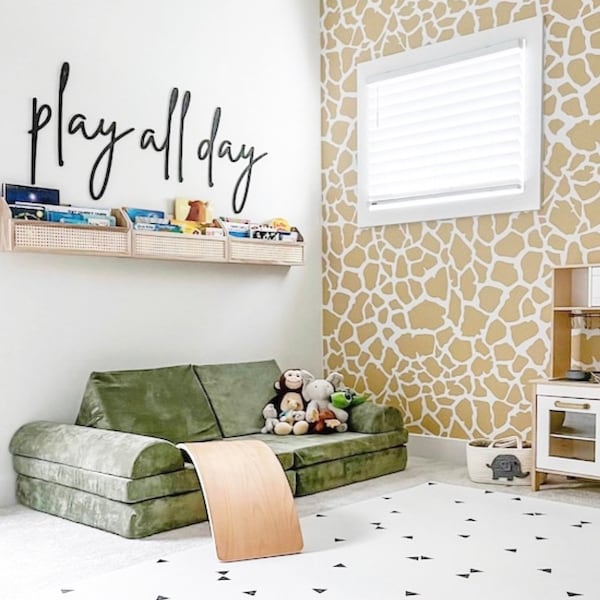 Play All Day Wood Words, Playroom Decor Sign