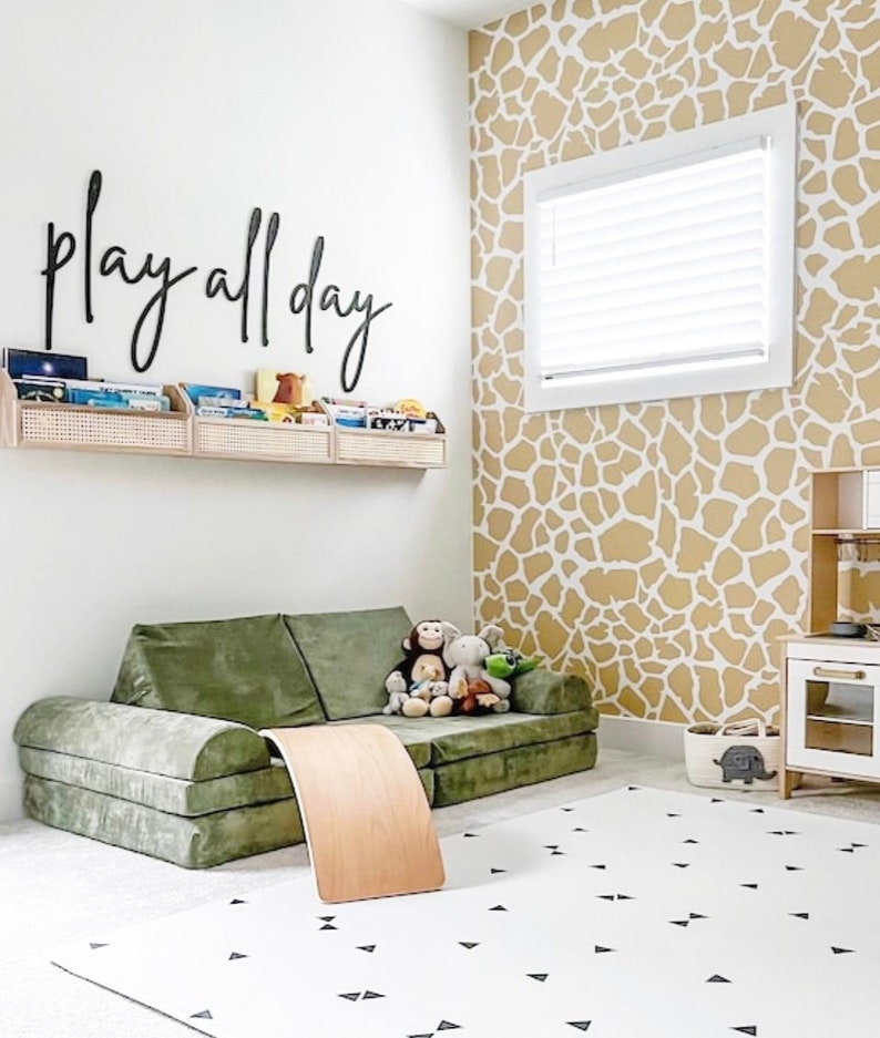 Play All Day Wood Words Playroom Signs Playroom Decor Wood Etsy