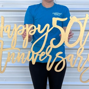 Happy Anniversary Sign, Happy 10th Happy 20th Happy 30th Happy 50th, Anniversary wooden sign, Anniversary decor, Anniversary backdrop