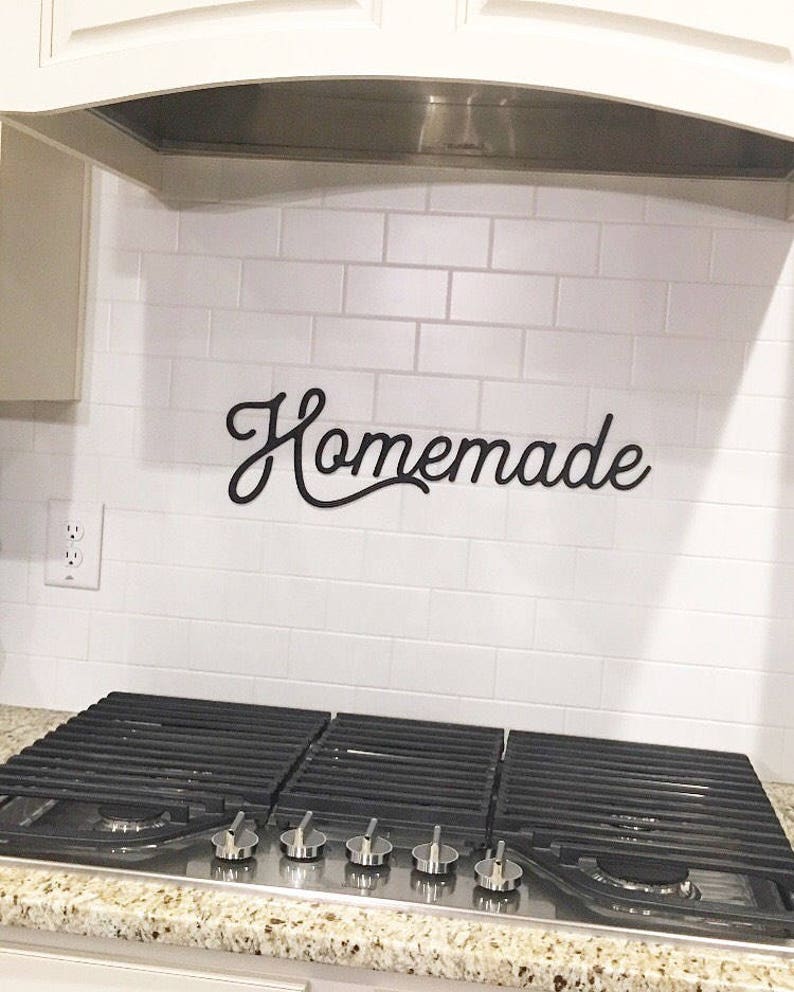 Homemade wood cut out, wood words, kitchen decor, home decor, kitchen art, wooden wall art. unique home decor, unique decor, gift image 5