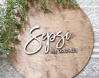 Custom Layered Wedding Guest Book, Rustic Wood Sign