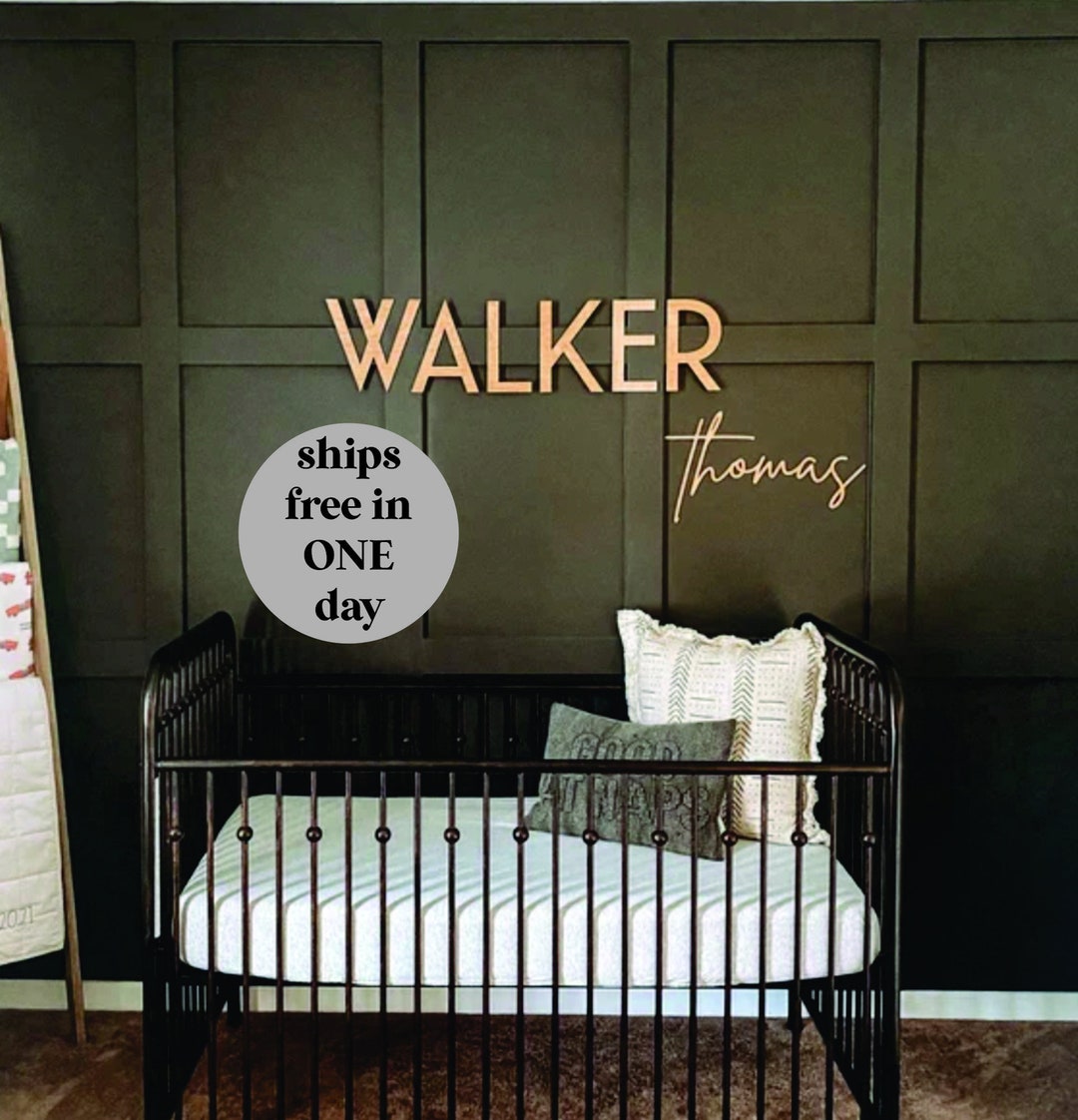 Custom Wood Baby Name Sign | Personalized Nursery Name Sign | Wooden ...