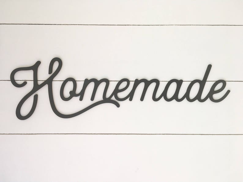 Homemade wood cut out, wood words, kitchen decor, home decor, kitchen art, wooden wall art. unique home decor, unique decor, gift image 1
