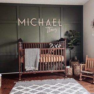 Signe de nom de bébé en bois personnalisé, Boho, décor de chambre d'enfants, art de mur de lettre, art de chambre d'enfants, art de mur pour la pépinière, signe de nom de bébé, panneau en bois