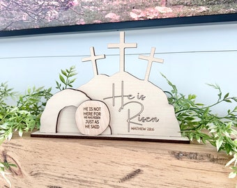 He is Risen 3D stand, He is Risen decor, table decor, Jesus is Risen, God is Good