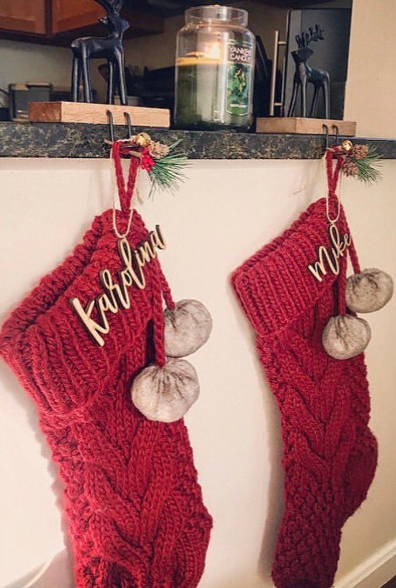 ONE Small name cutout stocking stockings wood names Etsy