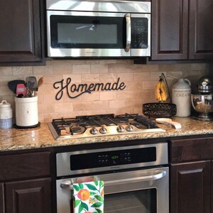 Homemade wood cut out, wood words, kitchen decor, home decor, kitchen art, wooden wall art. unique home decor, unique decor, gift image 7