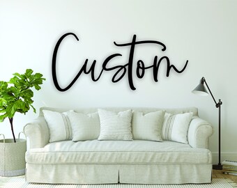 Personalized Laser Cut Modern Farmhouse Wall Decoration w Font /& Size Option Housewarming Gift for Friends Custom Quote Wood Cutout