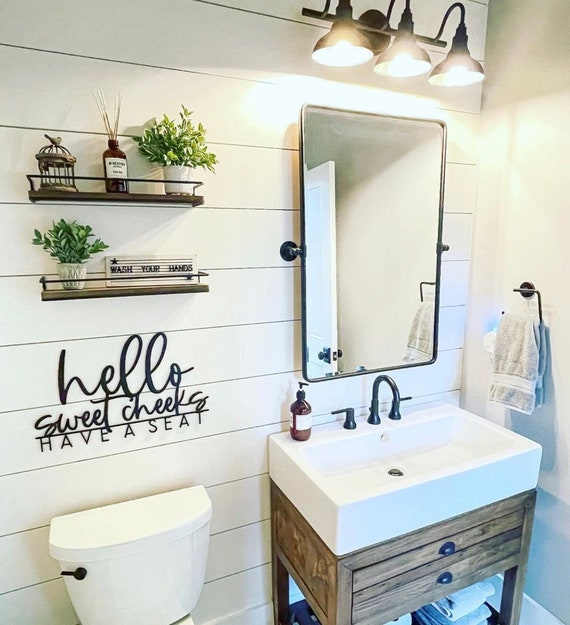 Hello Sweet Have a Seat Bathroom Wall Bathroom -