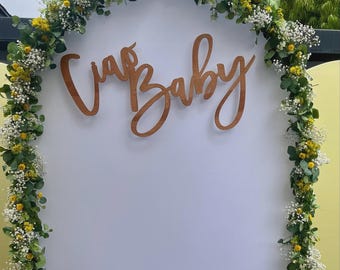 Ciao Baby träskylt utklippt, anpassad namnskylt