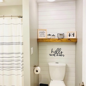 Hello sweet cheeks, bathroom humor, bathroom decor, bathroom sign, bathroom wall decor, wood word cut out, laser cut, wooden wall art